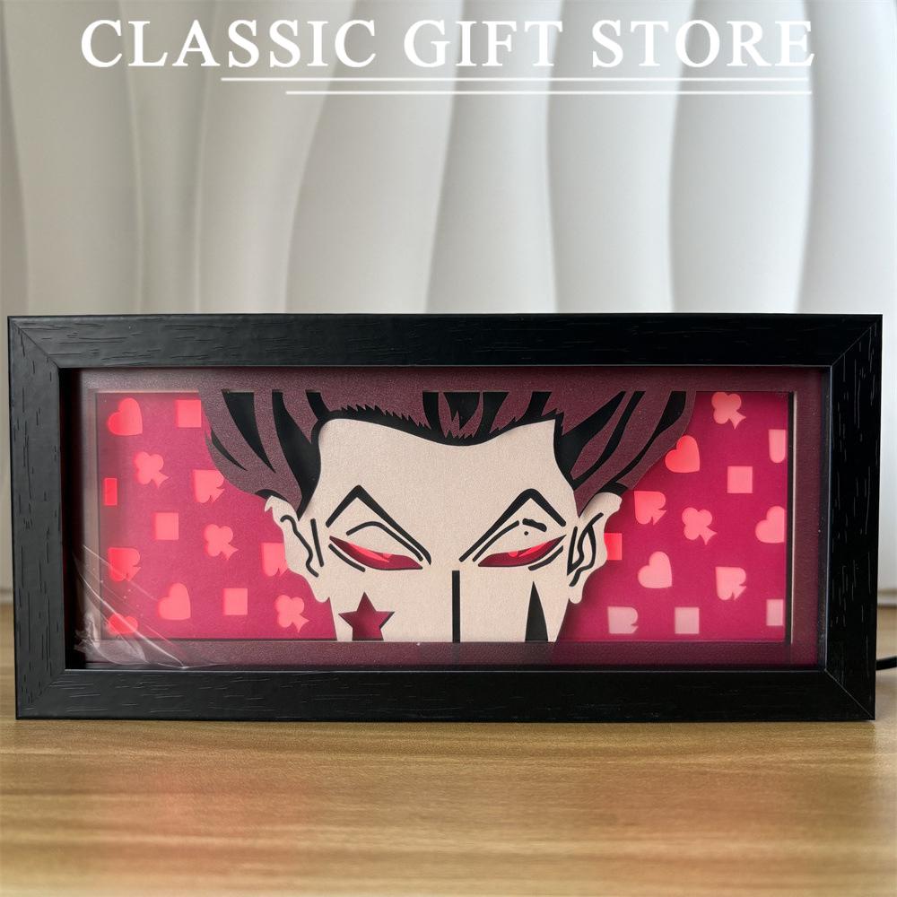 Black Photo Frame Kaneki Ken Cartoon Paper Carving 3D Anime Lamp LED Light Box Action Figure Room Decoration Lamp Christmas Gift