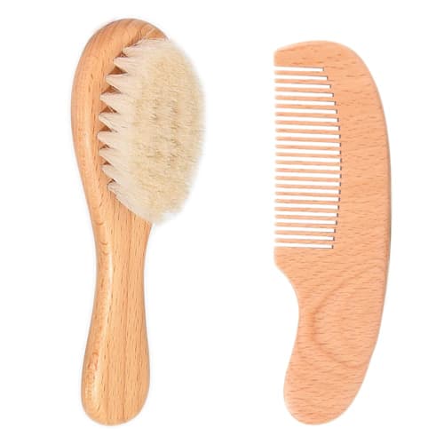 Renjzle Baby Brush and Comb, Scalp Massager & Natural Ingredients, Promotes Blood Circulation, Gentle Skin Care, Stylish and Functional Outdoor Baby I