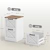 Office Filing Cabinet, 2 Drawers, Hanging File Holders, Letter/A4, 40 x 40 x 71 cm, White