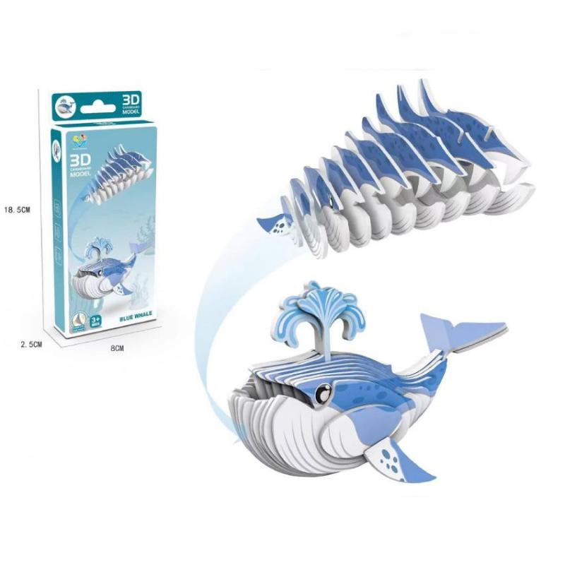 

1 Set Diy Manual Assembly Model Plaything 3D Animal Game Narwhal Educational Puzzles Sea Animal Paper Montessori Toys