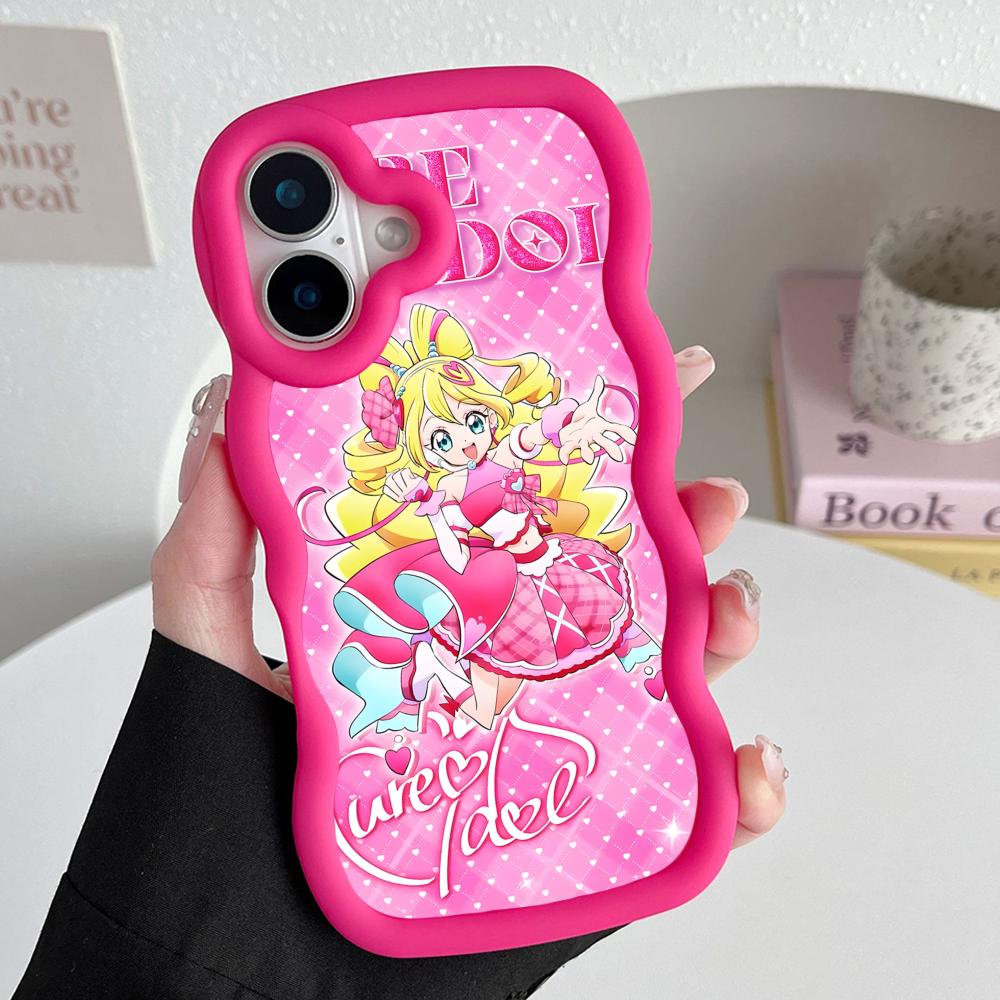 Sakura Uta Cure Idol Wavy Edge TPU Mobile Phone Case for iPhone 17 16 15 14 13 12 11 Air Pro Max Plus Colorful Cover