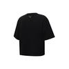 Puma Letter Logo Print Round Neck Short Sleeve T-Shirt Women Tops Black 587588-01