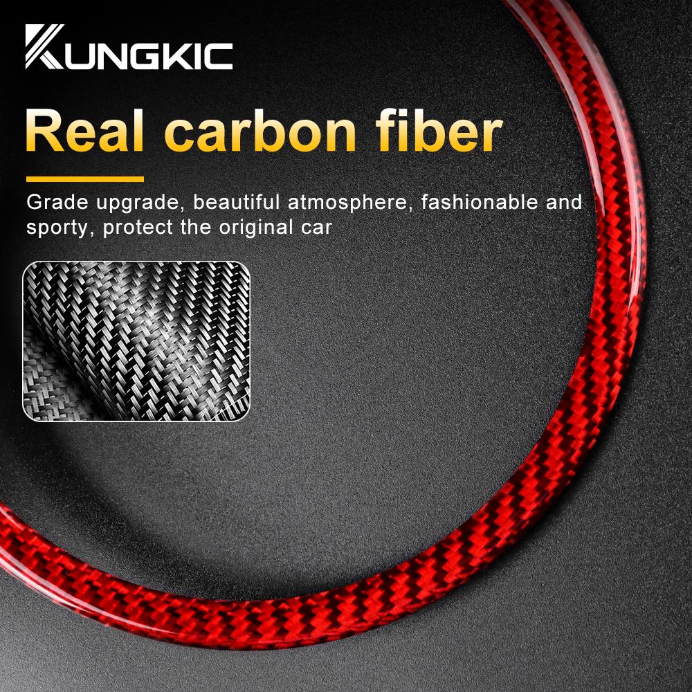 Real Hard Carbon Fiber Sticker For Fiat 500 Abarth 595 695 2008 2009 2010 2011-2018 2019 2020 2025 2025 2025 Steering Wheel Ring