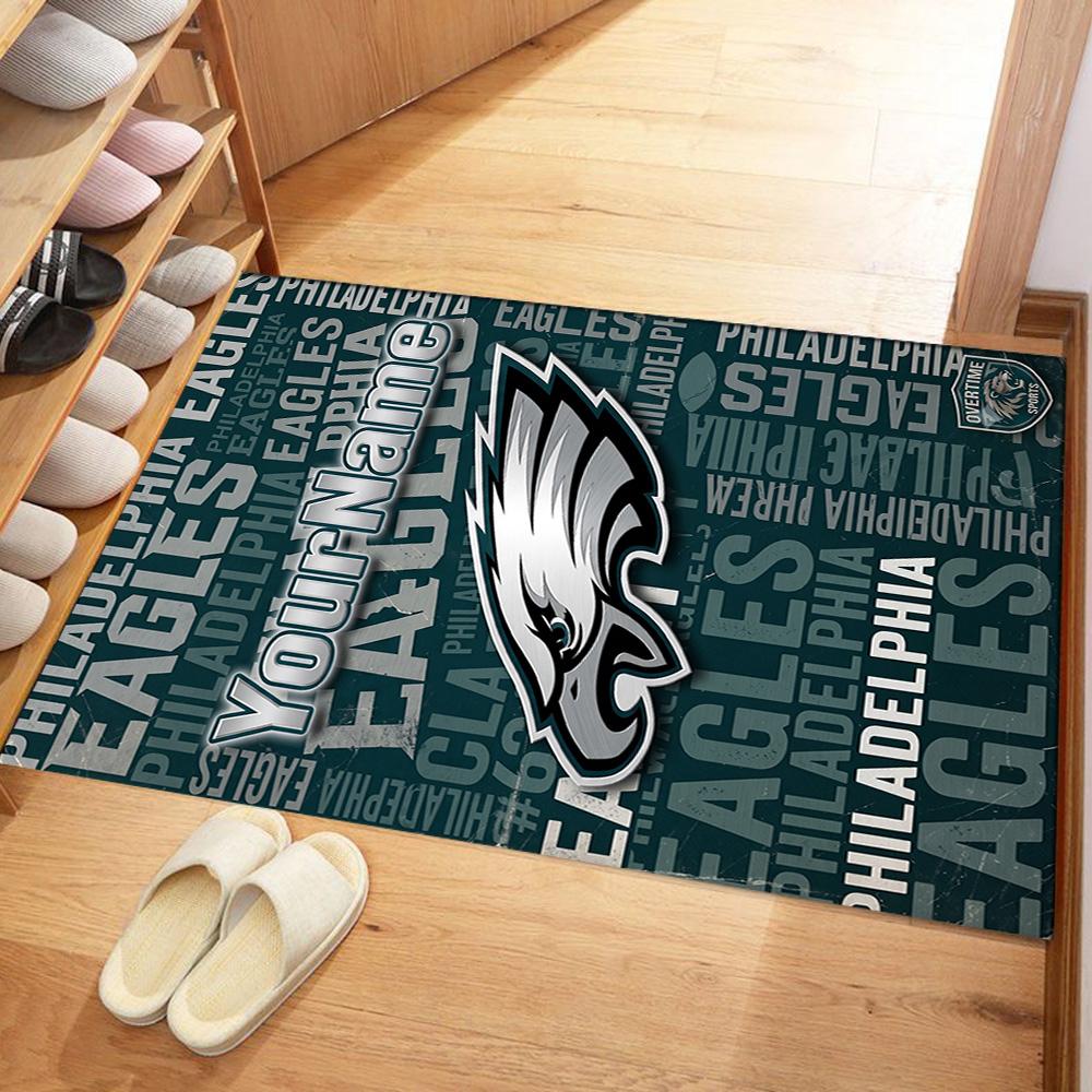 Philadelphia Eagles Customize Text Area Rug Perfect For Entryway Playrooms Hallway Game Room Antislip Rug Decorate Offices