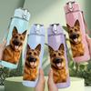 1PC Alert German Shepherd Dog 750ml Color Plastic Sports Water Bottle Leakproof Flip Straw Lid Suitable for Sports Office Home Use