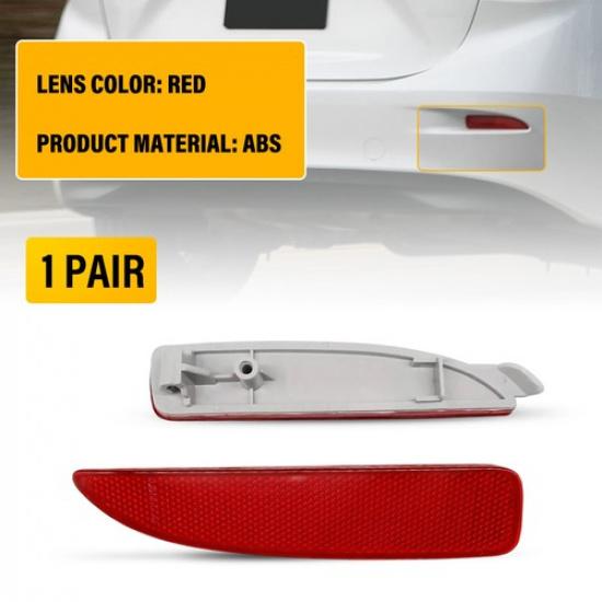 2PCS Left+Right Rear Bumper Reflector Red for 2017-2018 Mazda 3 Sport MA1185101
