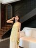 French Fake Two-piece Small Fragrant Dress for Women's Summer Light Luxury Seaside Vacation Temperament Long Dress To the Ankle