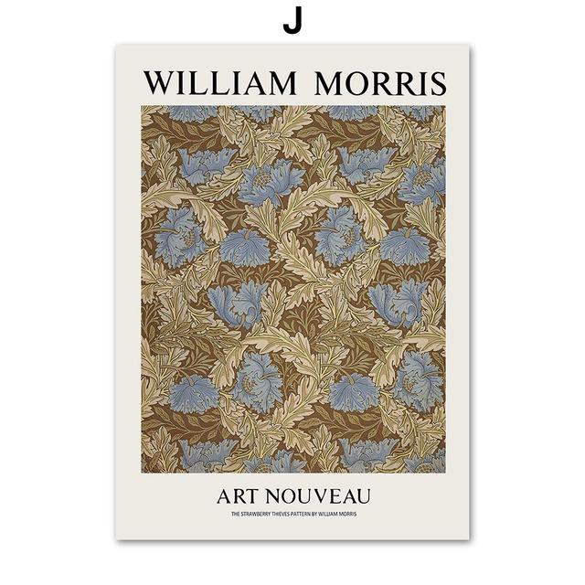 William Morris Colorful Abstract Flowers Wall Art Canvas Painting Nordic Posters And Prints Wall Pictures For Living Room Decor