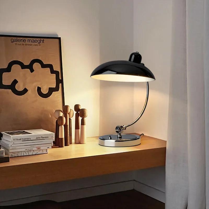 Nordic Bedside Table Lamp Middle Ancient Danish Lamp High Sense Bedroom Simple Desk Study Bauhaus Simple Retro LED Table Lamp