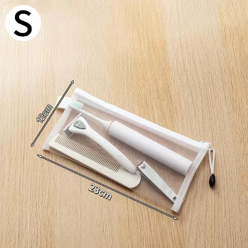 

Mesh Zipper Pouch Student Waterproof Zip File Bag Makeup Bag School Office Supplies Miscellaneous Storage Organizer 3pcs