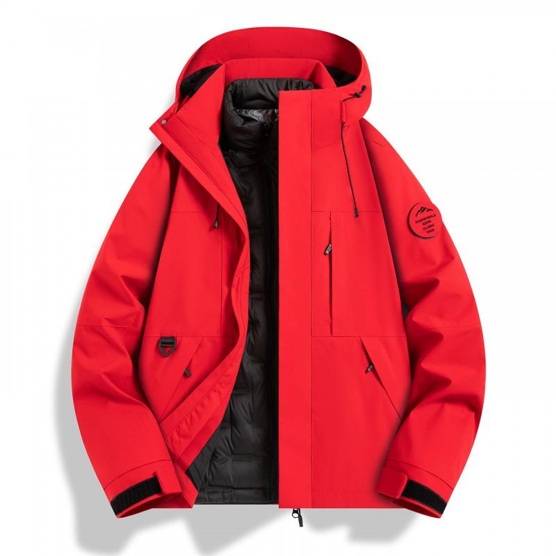 3-in-1 Waterproof Windproof Hiking Jacket With Removable Fleece Liner Men Women Outdoor Trekking Camping
