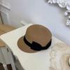 Summer Woven Straw Cap Elegant Equestrian Hat Retro Bow Straw Cap  Vacation