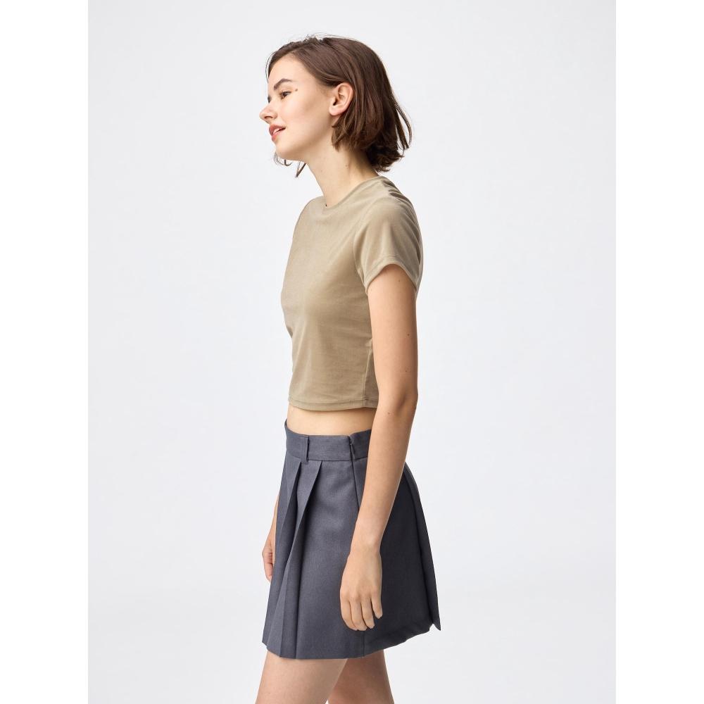Uniqlo Gu Sheer Velour Cropped T shirT