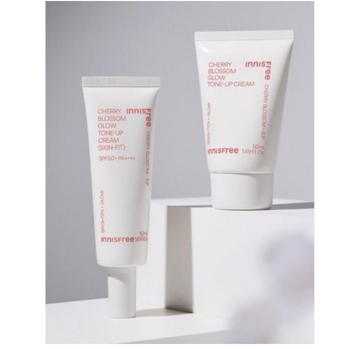 Innisfree Cherry Blossom Glow Tone-Up Cream / Skin Fit Tone-Up Cream 50ml | Aufhellend & Feuchtigkeitsspendend
