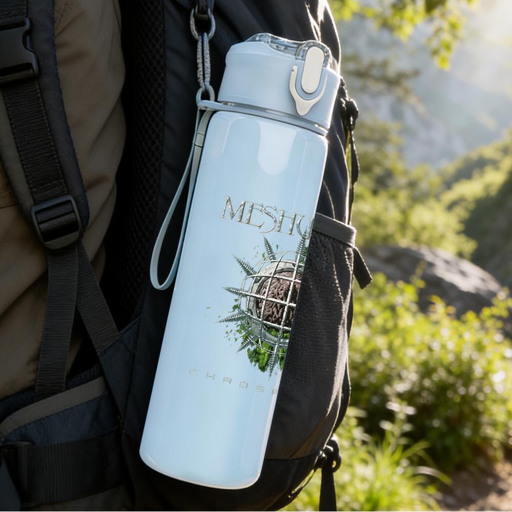 1PC Green Leaf Ornate Circle Vintage Print 750ml Portable Sports Water Bottle Leakproof Gym Outdoor Travel Drink Cup