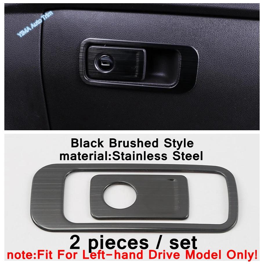 Door Handle Holder Window Lift / Storage Box Upper Decor Cover Trim Black Brushed For VW Volkswagen Atlas / Teramont