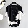 T-shirt a Maniche Corte da Donna Estiva Larga Top da Donna Taglia Forte Maglione Base in Maglia