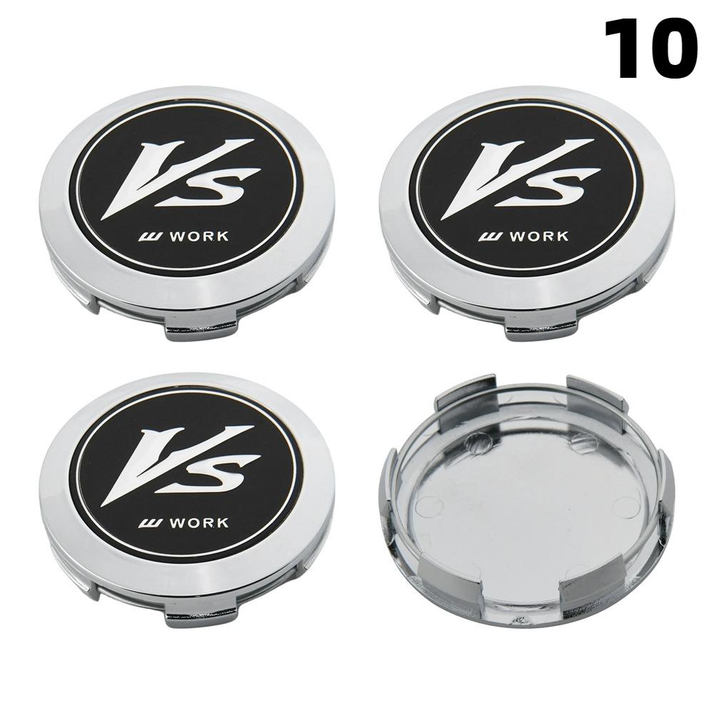 4 PZ 64MM Diametro Esterno / 62MM Diametro Interno Tappo Per Cerchi WORK EMOTION EQUIP MEISTER Logo VS & WORK Tappo Centrale Ruota Copri Ruota Auto Sportiva Tappi Mozzo