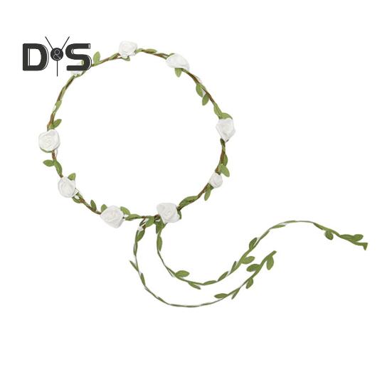 Assortert Farget Roseblomstkrans for Kvinner Floral Bohemsk Hodeplagg Fe Krans Pannebånd med Grønne Blader for Bryllupsfest Ferie Fotografering