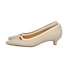 Bridget Birkin Women's Pointed Toe Pumps with Accented Instep, Beige, Size 23.5cm, 551031