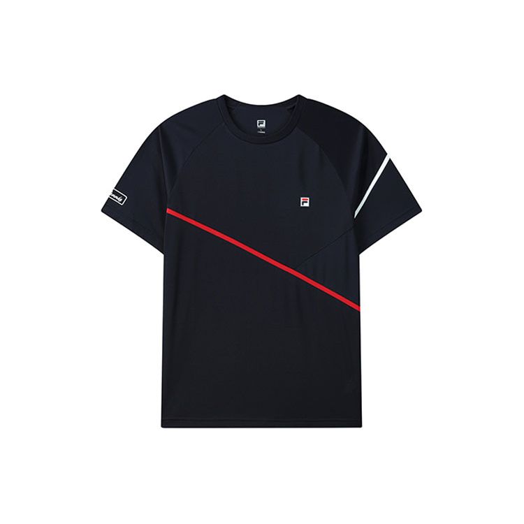 

FILA однотонная спортивная теннисная футболка с короткими рукавами, мужские топы, королевский синий A11M123101F-NV