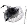 Vintage Feather Mesh Fascinator Hat Bow Elegant Veil Hat Headwear Exquisite Hair Hoop Bride Headband Party