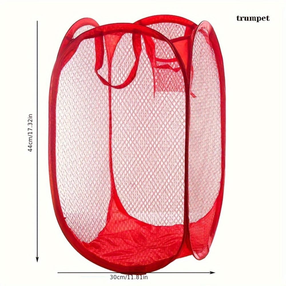 1pc Pop-up Mesh Laundry Basket, Collapsible Portable Clothes Washing Laundry Hamper, Home Socks UnderwearToys Sundries Storage Basket
