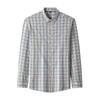 Spring New Style Young and Middle-aged Men's Lapel Shirt Casual Square Plaid Loose Large Size Breathable Shirt
