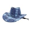 Spring and Summer Color-Block Denim Hat, Washed Outdoor Brimmed Hat