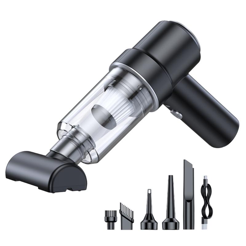 

Car Vacuum Cleaner Brushless Motor with LED Light Car Vacuum Low Noise Cordless Compressed Air Duster Keyboard Cleaner чорний