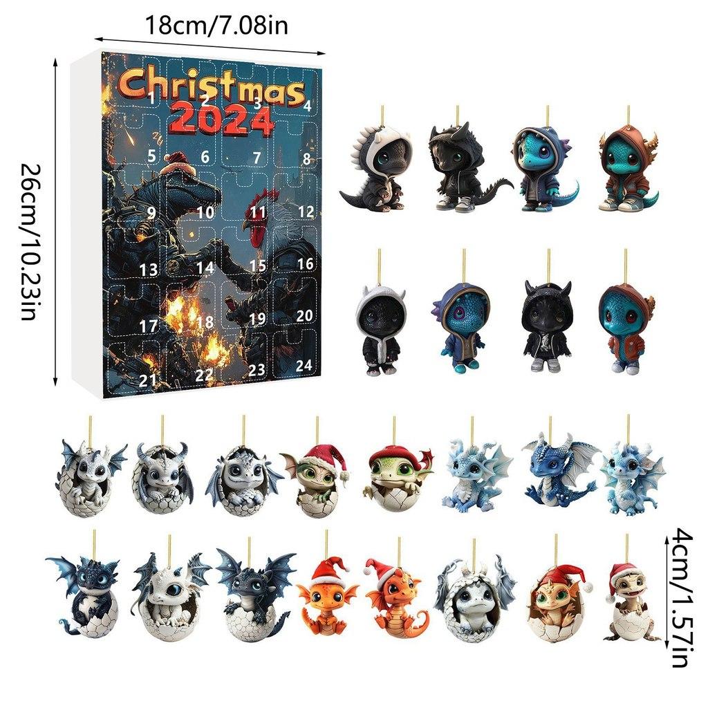 Christmas Countdown Dragon Acrylic Mini Ornament Gift For Holiday Decor