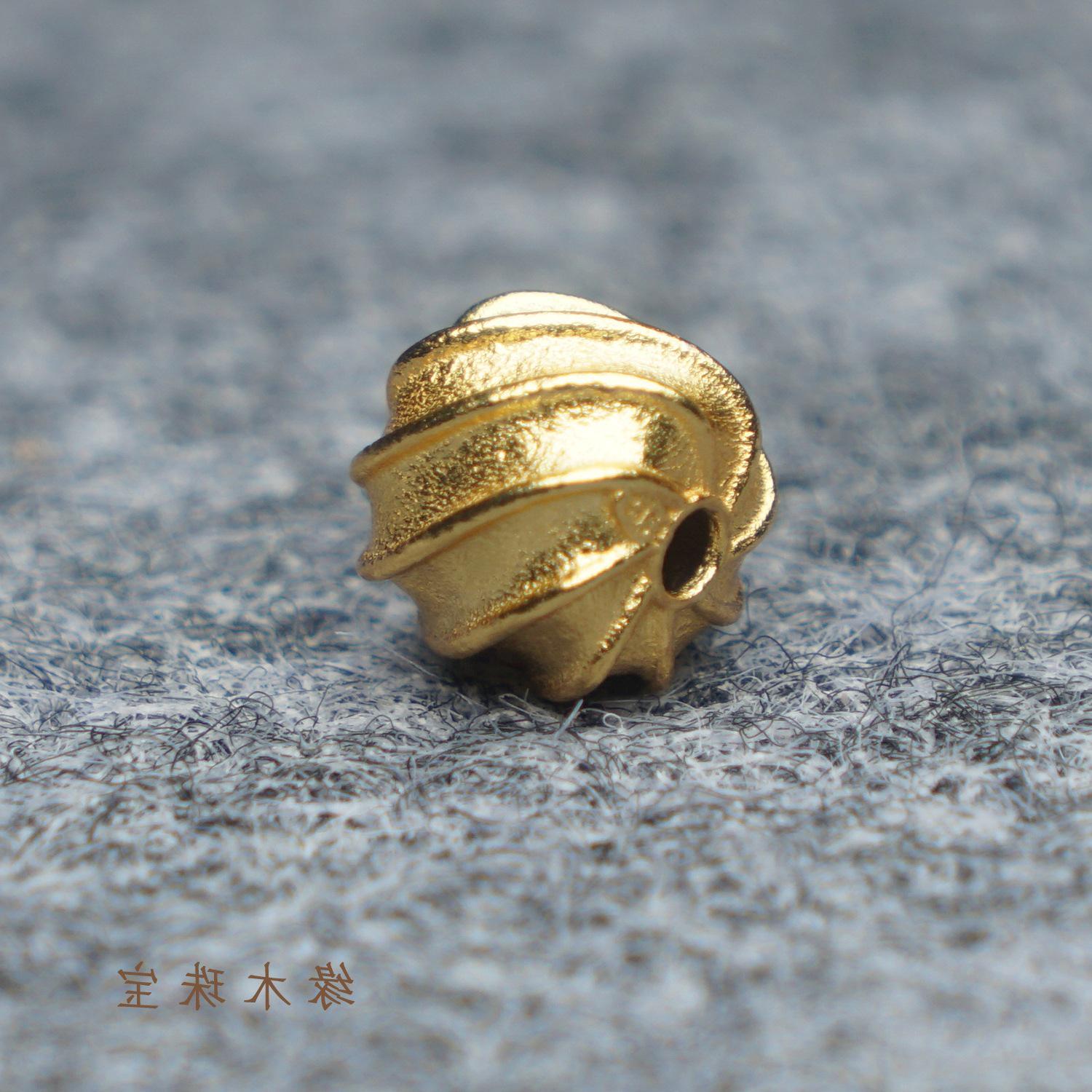 

S925 Sterling Silver Gold-Plated Barrel Beads for DIY Bracelets & Charms