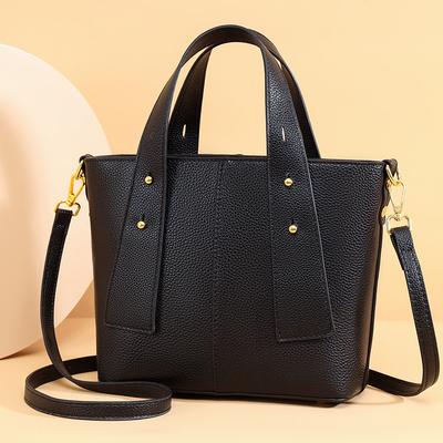 Luxury   Genuine Leather Tote Bag Female High Quality Solid Color Cow Leather Handbag Women Brand Shoulder Crossbody Bags