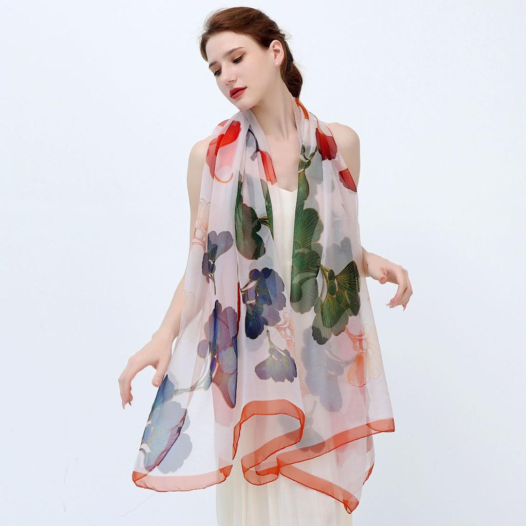 Luxury Silk Scarf Hijab Women Soft Warm Pashmina Neck Beach Stoles  Head Scarves Echarpe Shawl Large Wrap Echarpe Bandana