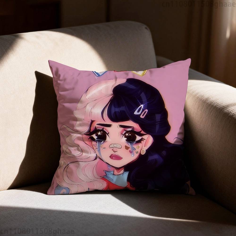 MMelanie Martinez Singer Pillow Case Square DoubleSided Printing Short Plush Sofa Cushion Cover Bedroom Bedside Pillow