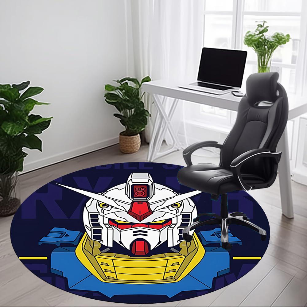 1PC Mobile Suit Gundam Office Round Rug, Non-slip, Soft and Durable Office Rug for Interior Decoration, Perfect for Office Yy250915097