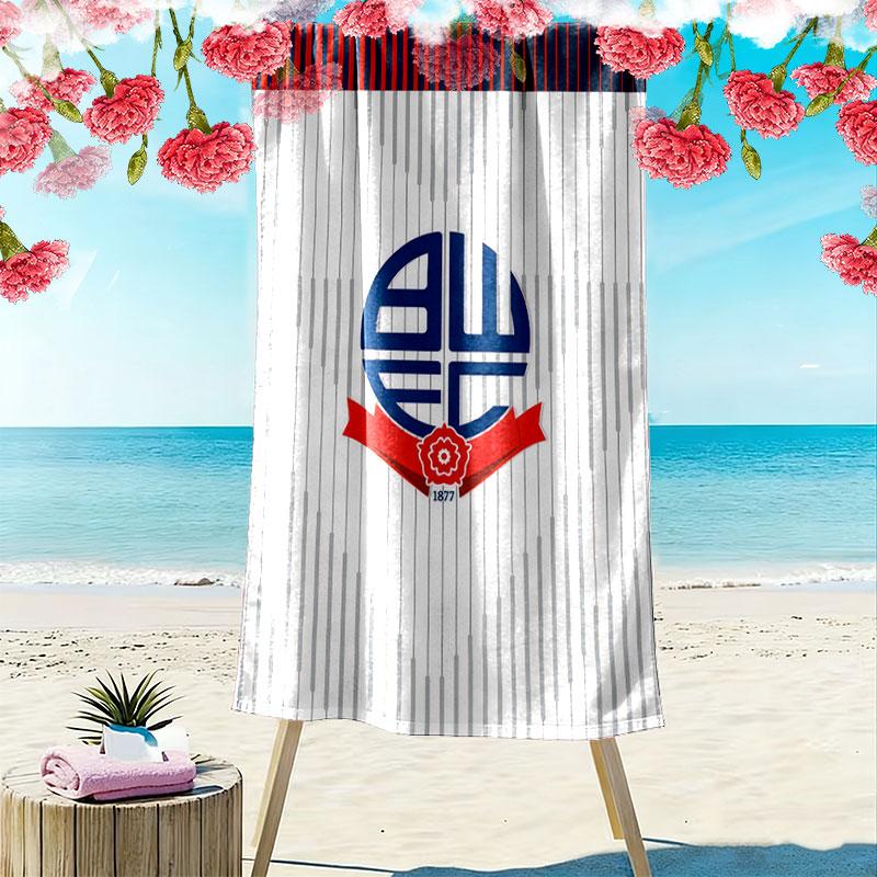 Bolton poster Beach Towel, Large Soft Quick Dry Towel for Beach Camping Swimming