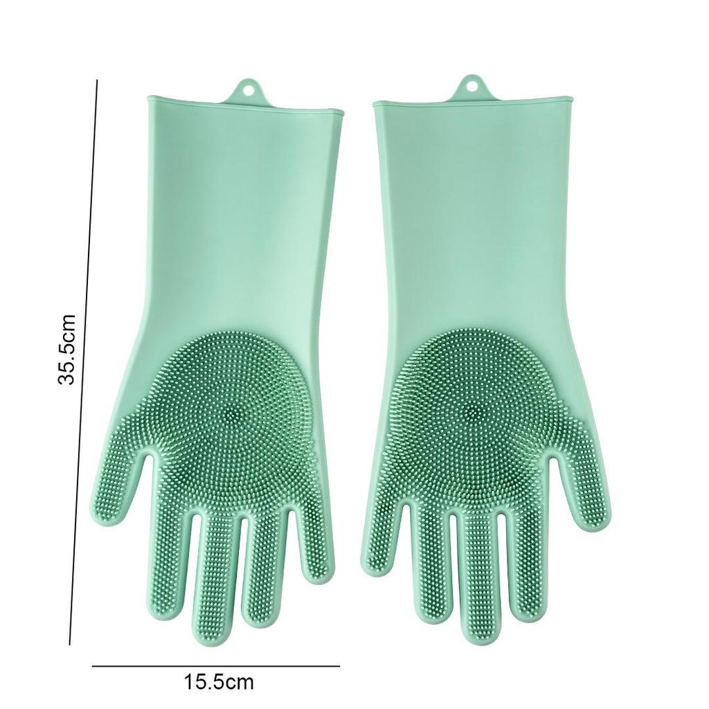 Black Silicone Dishwashing & Cleaning Gloves - Anti-Freeze, Heat-Resistant for Kitchen & Laundry Use