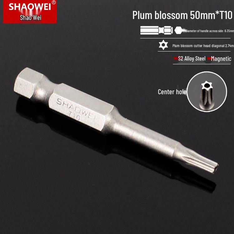 Magnetic 50mm Star Screwdriver & Hex Bit Set for Electric Drills