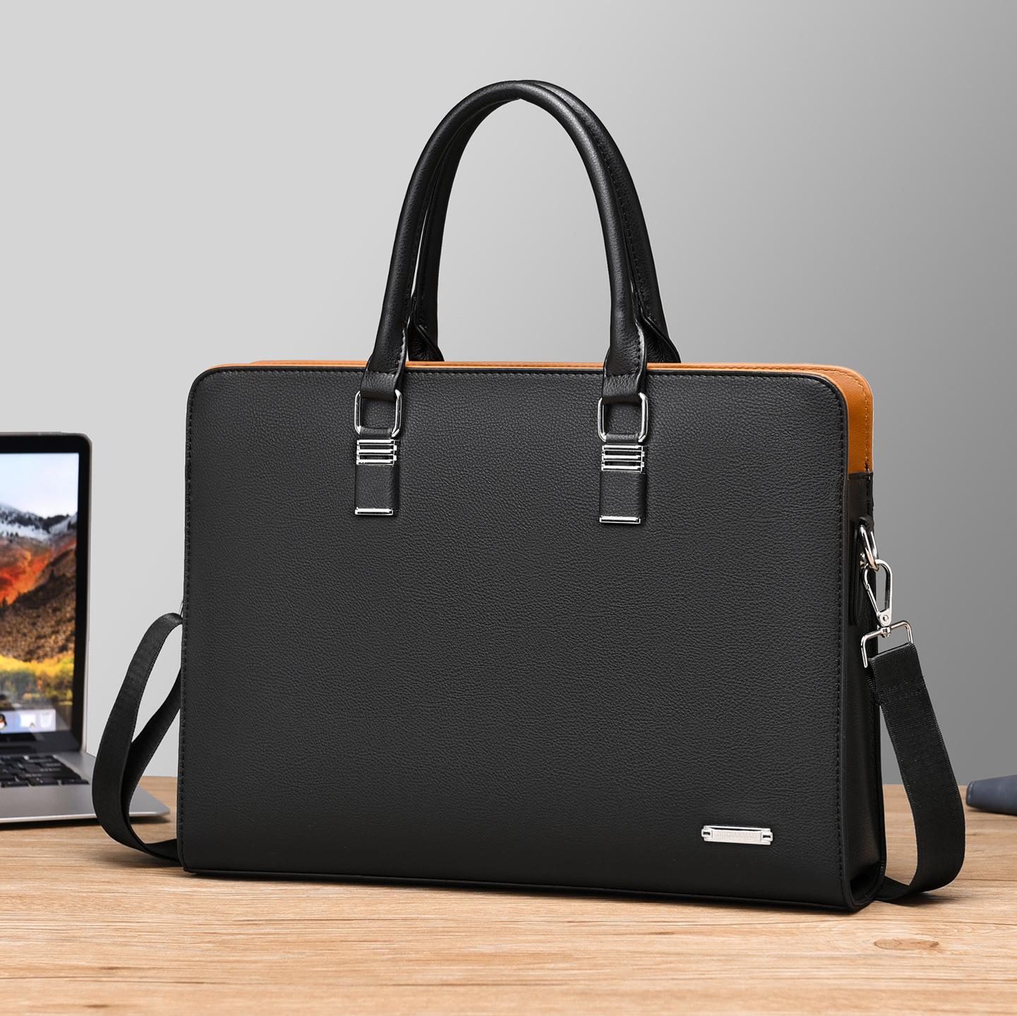 

TS JYL laptop bag,Men Bag Large Horizontal Handbag Business Briefcase Shoulder Crossbody 15 inches чёрный