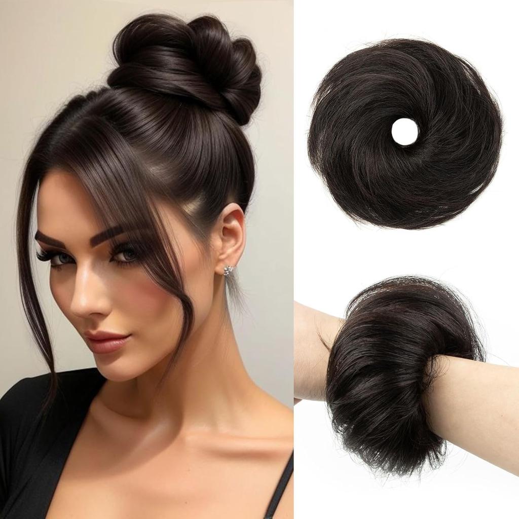 Messy Bun Hair Piece Synthetic Hair Natural Wave Chignon Ponytail Donut Updo Hair Piece Scrunchies for Women