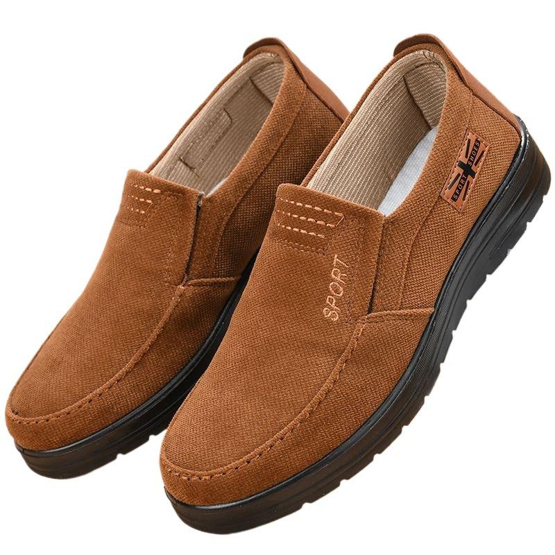 Spring and Autumn Old North Cloth Shoes Men's Versatile Soft-soled Cloth Shoes One Pedal Breathable Polyurethane Middle-aged and Elderly Dad Shoes