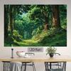 2D Green Nature Forest Backdrop Anime Woodland Scenery Photo Booth Background
