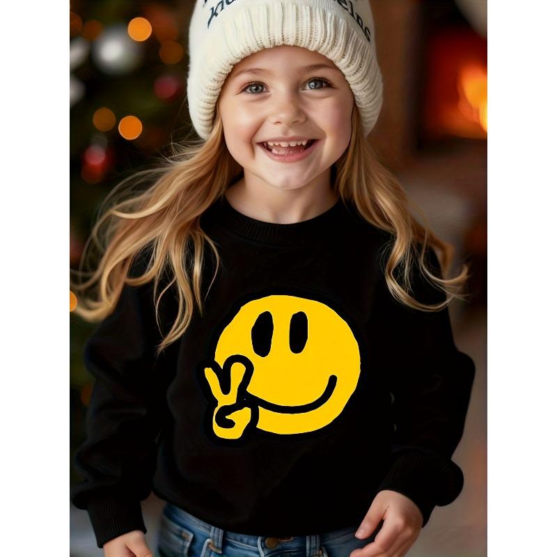 joyful Face Print Kids Sweatshirt Cute Street Style Top s s Pullover