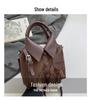 Women's Korean Style Casual Shirt with Solid Color and Single Shoulder Crossbody Handbag – 2025 Fashion Trend