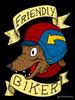 Biker Mice from Mars friendly biker with a helmet. wolf dog. Oversized T-Shirt
