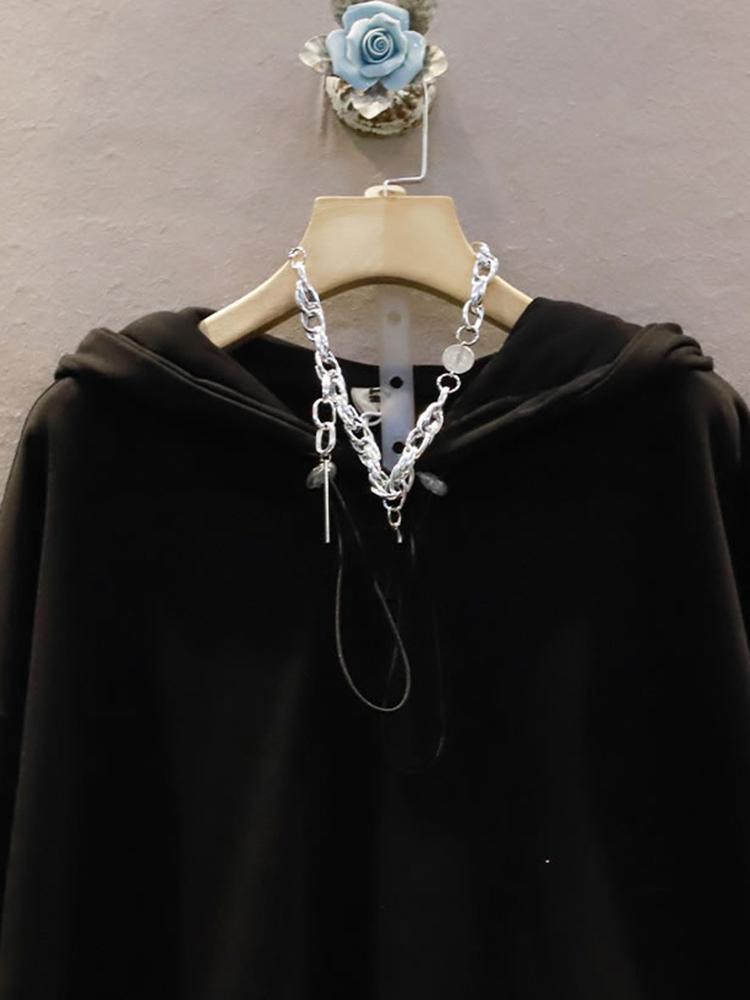 Xitao Casual Women Sweatshirt Loose Pullover Fashion Hooded Top WMD2700