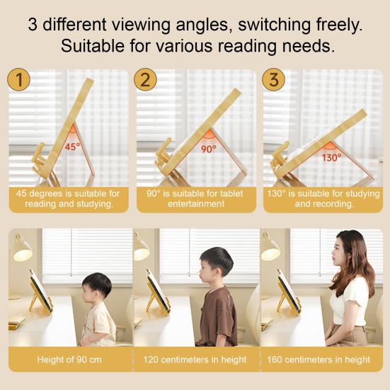Adjustable Book Stand for Kids, Multi-Angle Reading Rack for Book Tablet, Thickened Book Holder for Desk, Hands-Free Cookbook Stand