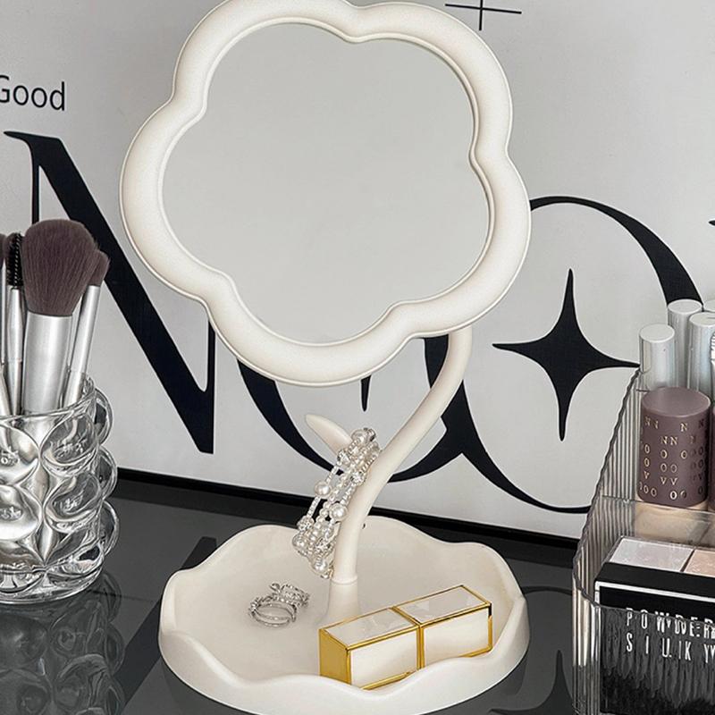 Flower Mirror Makeup Mirror Desktop Mirror Student Dormitory Desktop Makeup Mirror Special-Shaped Dresser Makeup Mirror Girls