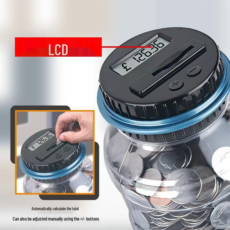 Smart Cross-Border Piggy Bank Toy with 1.8L Capacity for Counting Euros, Pounds, and Dollars